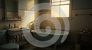 Neutral Bathroom Decor with Subtle Shadows