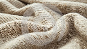 The neutral beige coloring of the brushed wool resembles sand dunes with gentle striations and a velvety feel photo