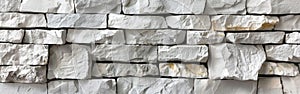 Neutral Concrete Wall Texture Background - White Gray Grey Stone Tiles Panorama Banner