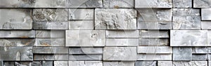 Neutral Concrete Wall Texture Background - White Gray Grey Stone Tiles Panorama Banner