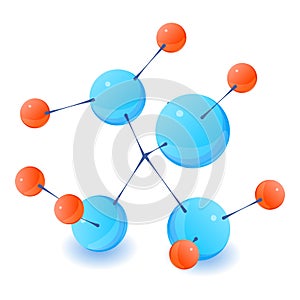 Neutral molecule icon, isometric style