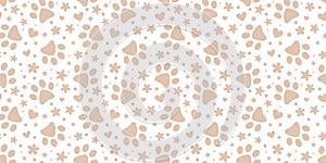 Neutral paw pattern, vector background for pets