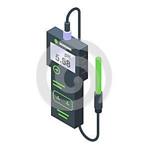 Neutral ph meter icon isometric vector. Water test