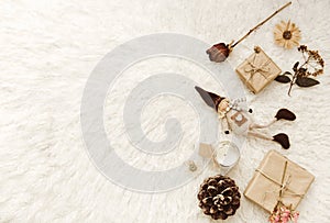 Neutral Styled Scenes for Designers, Bloggers with gift box