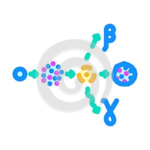 neutron activation nuclear energy color icon vector illustration