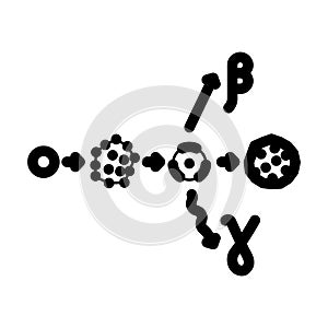 neutron activation nuclear energy line icon vector illustration