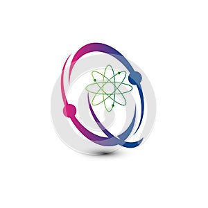 Neutron Atom Logo Icon Design Vector Stock. Science Atom Logo Design Pro Vector
