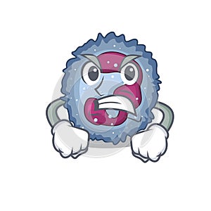 Neutrophil cell cartoon character design having angry face