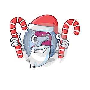 Neutrophil cell Cartoon character in Santa costume with candy