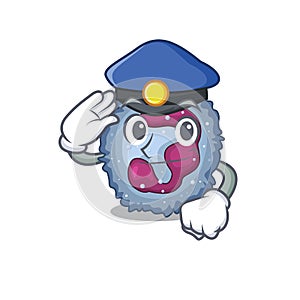 Neutrophil cell Cartoon mascot performed as a Police officer