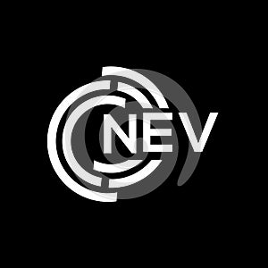 NEV letter logo design on black background.NEV creative initials letter logo concept.NEV vector letter design