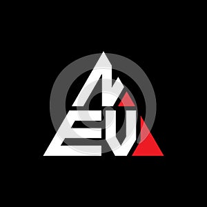 NEV triangle letter logo design with triangle shape. NEV triangle logo design monogram. NEV triangle vector logo template with red