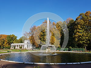 Neva fountain at Peterhof in Saint Petersburg Russia