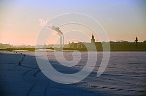 The Neva river panorama in Saint-Petersburg, Russia