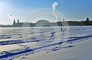 The Neva river panorama in Saint-Petersburg, Russia