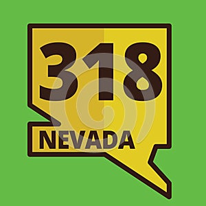 Nevada 318 road sign. Vector illustration decorative design