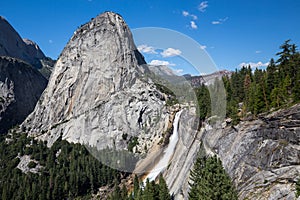 Nevada Fall and Liberty Cap in Yosemite National Park, California, USA.