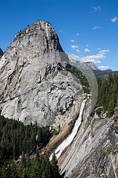 Nevada Fall and Liberty Cap in Yosemite National Park, California, USA.