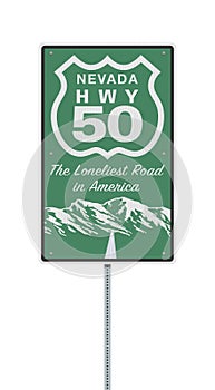 Nevada Highway 50 road sign