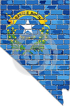 Nevada map on a brick wall