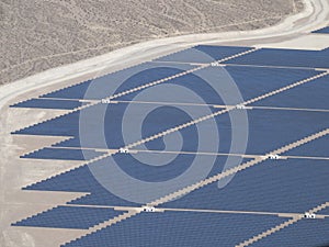 Nevada Solar One power plant seen from helicopter