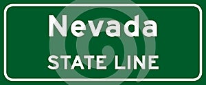 Nevada state line road sign