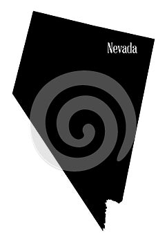Nevada State Silhouette Map