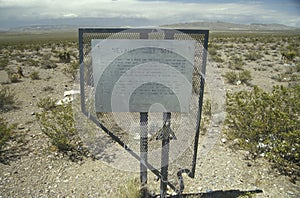 Nevada Test Site, nuclear testing grounds, north of Las Vegas, NV
