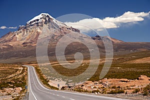 Majestic Nevado Sajama volcano photo