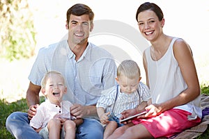 Never a dull moment. a happy family spending time together outdoors.