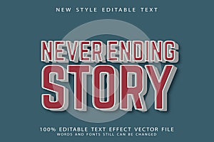 Never Ending Story Editable Text Effect 3D Emboss Vintage Style