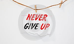 Never Give Up message