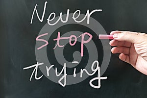 Never stop trying