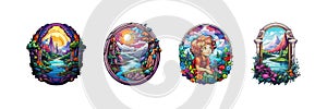 Neverland window sticker. Vector illustration design