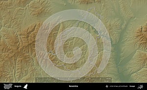 Nevestino outlined, Bulgaria. Physical