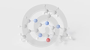 nevirapine molecule 3d, molecular structure, ball and stick model, structural chemical formula hiv nonnucleoside reverse