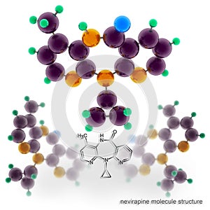 Nevirapine (Viramune) molecule structure