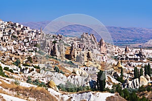 Nevsehir cave city in Cappadocia Turkey