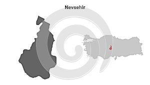 Nevsehir outline map