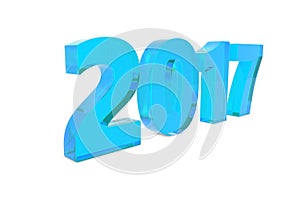 New 2017 year glass figures lying on the floor