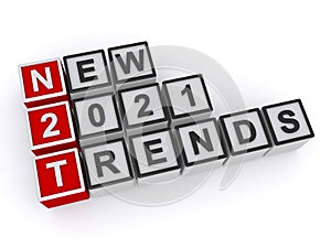 New 2021 trends word blocks