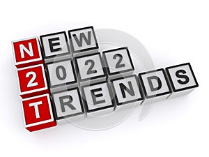 New 2022 trends word blocks
