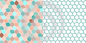 Set Seamless pattern with colorful drops in the style of Escher