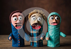 Felt Funnies: Three Finger Puppets with Goofy Grins photo