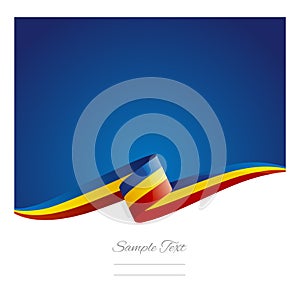 New abstract Romania flag ribbon banner
