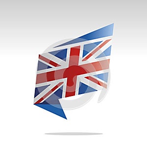 New abstract UK United Kingdom flag origami logo icon button label vector