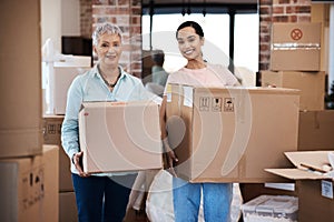 A new address might be just what we need. a senior woman moving house with help from her daughter.