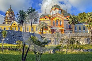 NEW AFON, ABKHAZIA - OCTOBER 21, 2014: The Simono-Kananitsky Monastery.