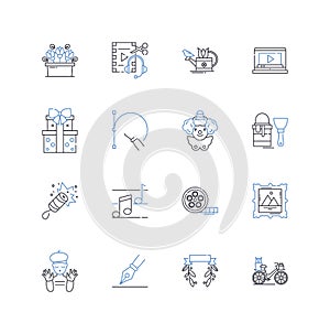 New age jobs line icons collection. Gig, Remote, Freelance, Virtual, Digital, Tech, Creative vector and linear