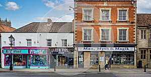 New age shop in the centre of Glastonbury - Man, Myth & Magik and Little Imps Toy Shop  - Glastonbury, Somerset, UK